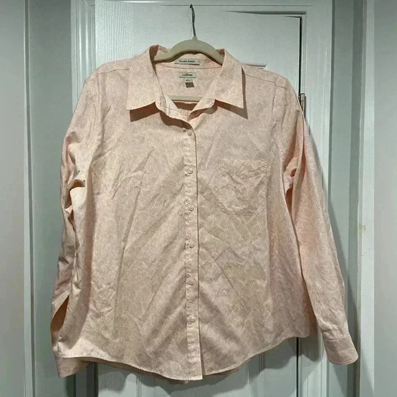 L.L. Bean Paisley Wrinkle Resist Cotton Long Sleeve Button Down Shirt Size L - Picture 1 of 11
